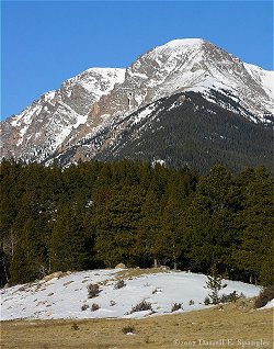 Winetr view of Mount Chapin in RMNP...