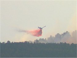 SEAT dropping retardant onto Crosier Fire on Sunday afternoon...