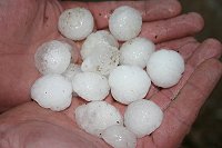 Hailstones from severe thunderstorms on Tuesday evening.