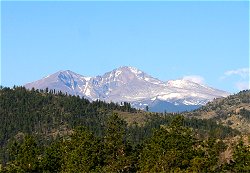 Long's Peak as seen from Storm Mountain on Monday morning