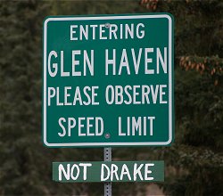 Sign Entering Glen Haven