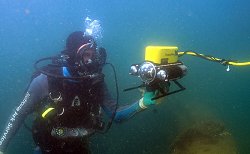 Diver with Video ROV Camera